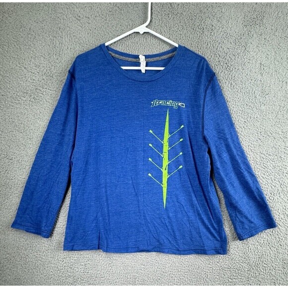 JL Racing Shirt Large Blue Green Long Sleeve I Like Big Boats And I Cannot Lie - Picture 1 of 8